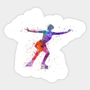 Figure skating in watercolor Sticker